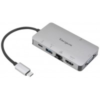 DOCKING STATION TARGUS TIPO C A 1x HDMI 1x VGA 1x USB-A 1x TIPO C PLATA en Huesoi