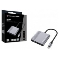 CONCEPTRONIC ADAPTADOR USB-C 4EN1 DONN013 HDMI  X2 USB-C  PD 100W USB 3.0 en Huesoi