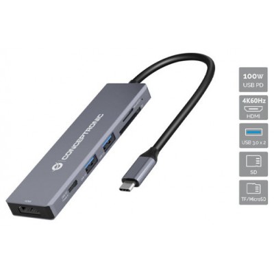 DOCKING USB-C CONCEPTRONIC DONN23G 1xHDMI 4K 2xUSB-A en Huesoi