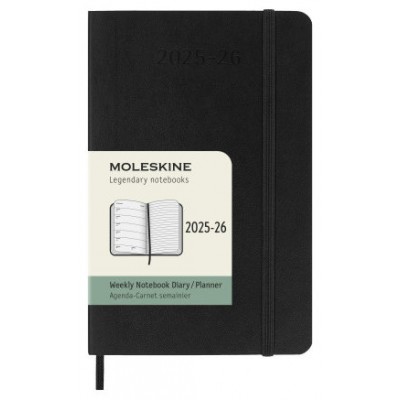 AGENDA 18M 2025-2026 SEMANAL P (9 X 14 CM) NEGRA TAPA BLANDA MOLESKINE DSB18WN2Y26 (Espera 4 dias) en Huesoi