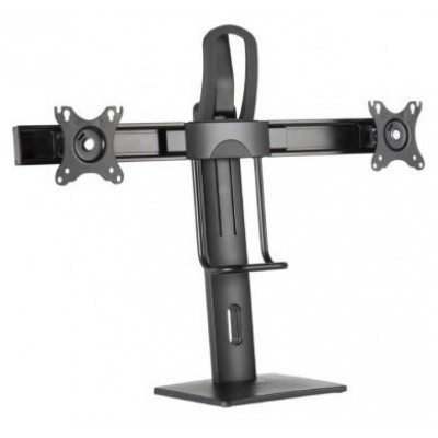 AISENS - SOPORTE DE MESA PRO CONTRAPESO GIRATORIO E INCLINABLE PARA 2 MONITORES 6KG DE 17-27, NEGRO en Huesoi