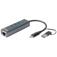 D-Link DUB-2332 USB-C/USB GbE Adapter 3xUSB 3.0 en Huesoi