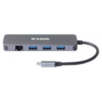 HUB USB-C D-LINK 5 EN 1 USB-C PUERTO GIGAB 3*USB3 en Huesoi