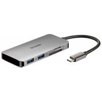 HUB USB-C D-LINK 6 EN 1 (LECTOR SD MICROSD HDMI en Huesoi