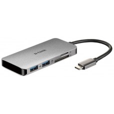 HUB USB-C D-LINK 6 EN 1 (LECTOR SD MICROSD HDMI en Huesoi