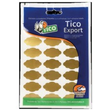 PAQUETE 10 HOJAS ETIQUETAS SATINADAS ORO 36X19 MM TICO E-GL-3619 (Espera 4 dias) en Huesoi