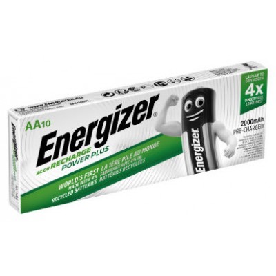 PACK 10 PILAS RECARGABLES POWER PLUS NH15 - HR6 AA 2000mAh 1,2V ENERGIZER E300626804 (Espera 4 dias) en Huesoi