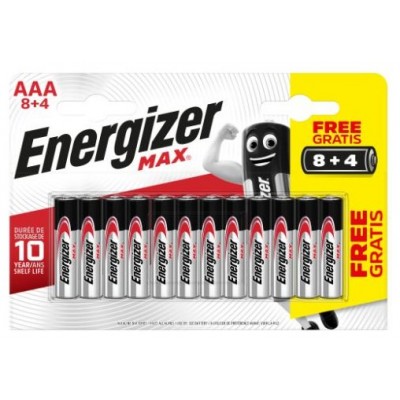 BLISTER 8 + 4 PILAS MAX TIPO LR03 (AAA) ENERGIZER E301531207 (Espera 4 dias) en Huesoi