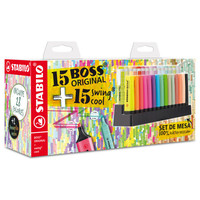EXPOSITOR DE MESA 30 MARCADORES (15 BOSS + 15 SWING COOL) STABILO E87-3710 (Espera 4 dias) en Huesoi