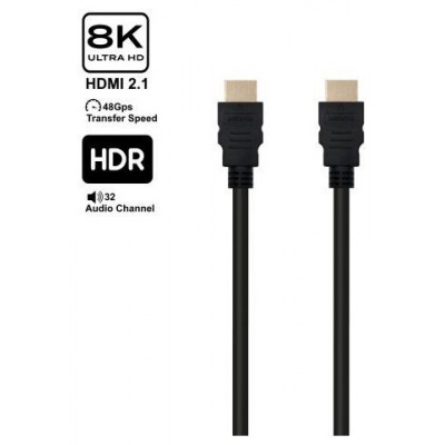 EWENT ULTRA HIGH SPEED HDMI 2.1 CABLE WITH ETHERNET, BLACK, M/M 8,0M, 8K@60HZ, HDR (Espera 4 dias) en Huesoi