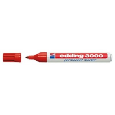 MARCADOR PERMANENTE PUNTA REDONDA 1.5-3MM 3000 ROJO EDDING 3000-02 (MIN10) (Espera 4 dias) en Huesoi