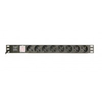 UNI DISTRIBUCION ENERGIA PDU GEMBIRD 8 SCHUKO 1U 10A ENCHU C14 CABLE DE 3 M en Huesoi