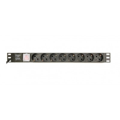 UNI DISTRIBUCION ENERGIA PDU GEMBIRD 8 SCHUKO 1U 10A ENCHU C14 CABLE DE 3 M en Huesoi