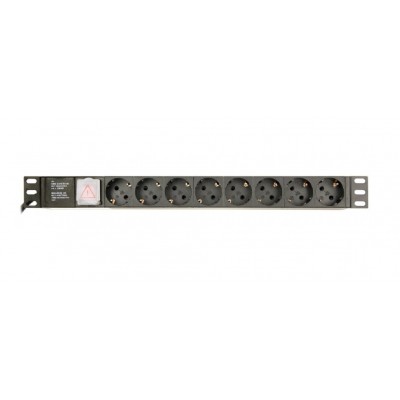 UNI DISTRIBUCIÃ?N ENERGÃ?A PDU GEMBIRD 8 SCHUKO 1U 10A ENCHU C14 CABLE DE 3 M en Huesoi