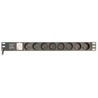 REGLETA RACK GEMBIRD 1U 16A 8 TOMAS NEGRO 3 M CON INTERRUPTOR en Huesoi