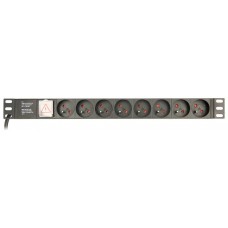 REGLETA RACK GEMBIRD 1U 16A 8 TOMAS NEGRO 3 M CON INTERRUPTOR en Huesoi