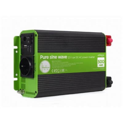 INVERSOR CORRIENTE DC-AC GEMBIRD  COCHE DE ONDA SINUSOIDAL PURA DE 12 V 500 W en Huesoi