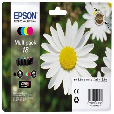 TINTA EPSON C13T18064010 Nº 18 PACK CUATRICOLOR (Espera 4 dias) en Huesoi