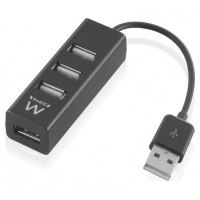 HUB EWENT USB 2.0 HIGH SPEED USB-A 4 PUERTOS NEGRO en Huesoi