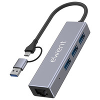 HUB EWENT EW1159 3PTOS USB-A 3.2 GEN1 1PTO RJ-45 (Espera 4 dias) en Huesoi