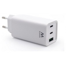 CARGADOR MOVIL EWENT CARGA RAPIDA PUERTOS 2 USB-C Y 1 USB-A 65W BLANCO en Huesoi