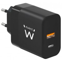 Ewent Cargador Rapido USB-A Y USB-C  GanFast 45W en Huesoi