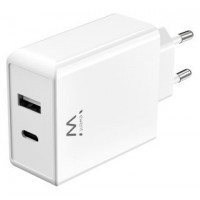 CARGADOR MOVIL EWENT CARGA RAPIDA PUERTOS USB-C Y USB-A 45W BLANCO en Huesoi