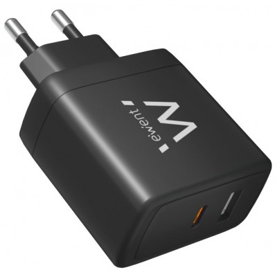 Ewent Cargador Rapido USB-A Y USB-C, GanFast, 65W en Huesoi