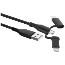 EWENT 3 EN 1, USB-A a Lightning, USB-C y Micro-USB en Huesoi