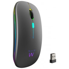 EWENT Ratón Inalámbrico Recarg. Dual  BT/WIFI, RGB en Huesoi