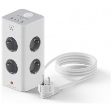 Ewent EW3864 Regleta 8 Tomas SHUCKO +2USB-A+2USB-C en Huesoi