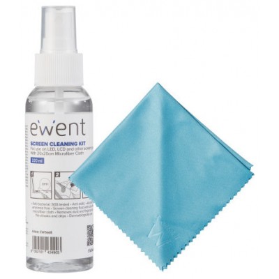 KIT DE LIMPIEZA DE PANTALLAS EWENT EW5668 100ML C/PANO (Espera 4 dias) en Huesoi KIT DE LIMPIEZA DE PANTALLAS EWENT EW5668 100ML C/PANO (Espera 4 dias) en Huesoi