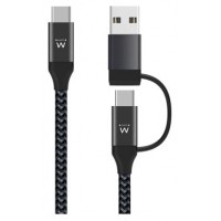 EWENT EW9918 Cable de carga usb-C a usbA/B 2 en 1 en Huesoi