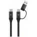 EWENT EW9918 Cable de carga usb-C a usbA/B 2 en 1 en Huesoi