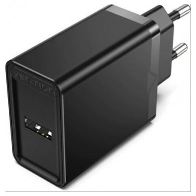 CARGADOR PARED 12W USB-A 2.4A NEGRO VENTION (Espera 4 dias) en Huesoi