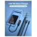BASE DE CARGA INALAMBRICO USB-C 15W RECTANGULAR NEGRO VENTION (Espera 4 dias) en Huesoi