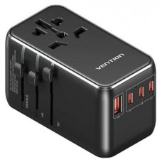 CARGADOR PARED UNIVERSAL TOMA DE CORRIENTE/3xUSB-C/USB-A 120W NEGRO VENTION (Espera 4 dias) en Huesoi