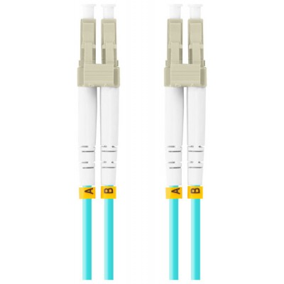 CABLE DE FIBRAOPTICA LANBERG 1M MULTI LC/UPC-LC/UPC DUPLEX OM3 50/125 LSZH  AZUL en Huesoi