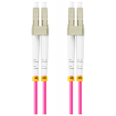 CABLE DE FIBRAOPTICA LANBERG 5M MULTI LC/UPC-LC/UPC DUPLEX OM4 50/125 LSZH VIOL en Huesoi