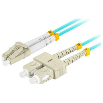 CABLE DE FIBRAOPTICA LANBERG 2M MULTI LC/UPC-SC/UPC DUPLEX OM3 LSZH 3.0MM BL en Huesoi