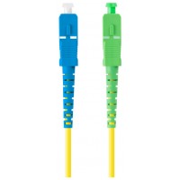 CABLE DE FIBRAOPTICA LANBERG 1M MONO SC/APC-SC/UPC SIMPLEX G657A1 LSZH AMARILL en Huesoi