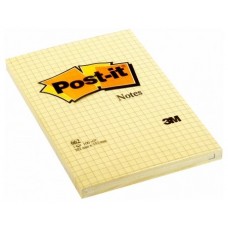 BLOC 100 HOJAS NOTAS GRANDES ADHESIVAS 101X152MM CANARY YELLOW CUADRÍCULA 662N POST-IT 7100172739 (Espera 4 dias) en Huesoi