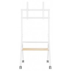 AISENS - SOPORTE DE SUELO ECO CON RUEDA, 1 BANDEJA PARA PANTALLA INTERACTIVA/TV 80KG DE 37-86, BLANCO+MADERA en Huesoi
