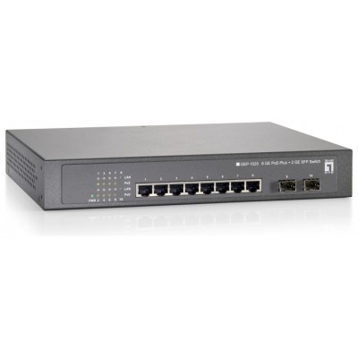 SWITCH LEVEL ONE GEP-1020 10P 10/100/1000 8 p POE PLUS en Huesoi