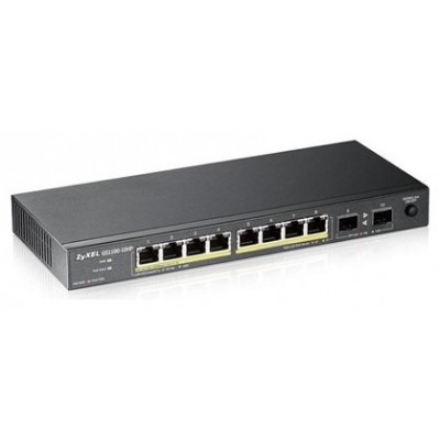 Zyxel GS1100-10HP No administrado Gigabit Ethernet (10/100/1000) Energía sobre Ethernet (PoE) 1U Negro (Espera 4 dias) en Huesoi