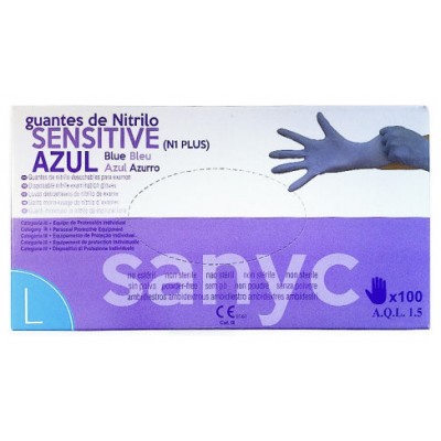 PAQUETE DE 100 GUANTES NITRILO SENSITIVE S/P  T-G P-100 EXAMEN SANICEN GU105 (Espera 4 dias) en Huesoi