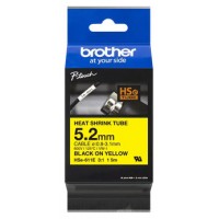 BROTHER Cinta tubo termorretractil. Texto negro sobre fondo amarillo. PTE300, PTE550W, PTP750W, PTP9 en Huesoi