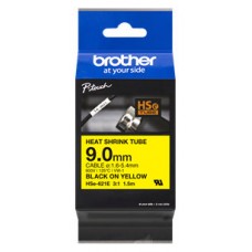 BROTHER Cinta tubo termorretractil. Texto negro sobre fondo amarillo. PTE300, PTE550W, PTP750W, PTP9 en Huesoi