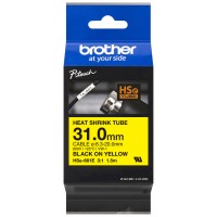 BROTHER Cinta tubo termorretractil. Texto negro sobre fondo amarillo. PTP900W, PTP950NW, PTD800W en Huesoi