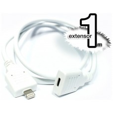 Extensor Lightning iPhone 5/6/7 1M (Blanco) (Espera 2 dias) en Huesoi